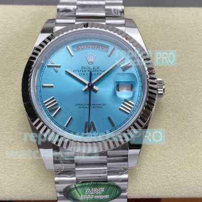 ARF Gain Weight Rolex Day-Date 40mm Ice Blue Dial Super Clone 3255 Watch 